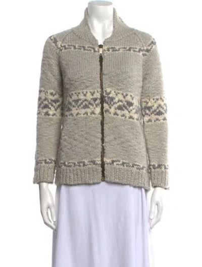 Pre-owned Golden Goose Wool Patterned Sweater In Grey/neutrals