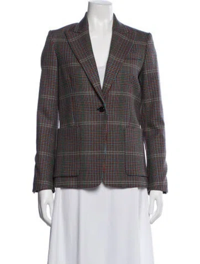 Pre-owned Golden Goose Wool Plaid Print Blazer In Multi
