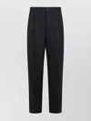 Golden Goose Wool Pleated Straight Leg Trousers With Belt Loops