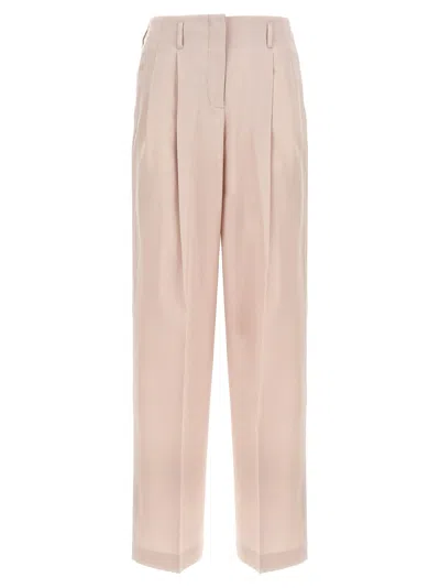 Golden Goose Wool Pleated Trousers In Pink