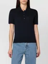 Golden Goose Wool Polo Ribbed Collar Short Sleeves In Black