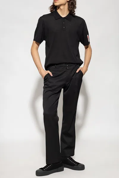 Golden Goose Men Merino Wool Polo Shirt In Black