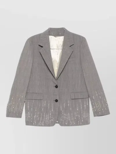 Golden Goose Wool Single Breasted Jacket Check Pattern In Multi