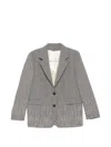 Golden Goose Wool Single Breasted Jacket Check Pattern In Neutral