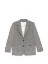 Golden Goose Wool Single Breasted Jacket Check Pattern In Gray