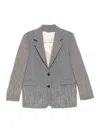 Golden Goose Wool Single Breasted Jacket Check Pattern In Gray