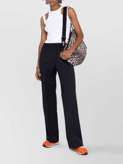 Golden Goose Wool Straight Leg High-waist Trousers In Black