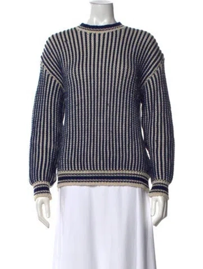 Pre-owned Golden Goose Wool Striped Sweater In Blue