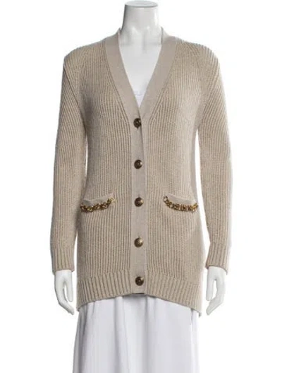 Pre-owned Golden Goose Wool Striped Sweater In Brown/gold