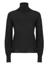 Golden Goose 'dilara' Sheer Turtleneck Knit Sweater In Black