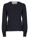 Golden Goose Fitted Wool Sweater With Star Embellishments In Blue