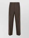 Golden Goose Wool Trousers Pockets Belt Loops In Brown