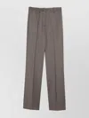 Golden Goose Wool Trousers With Belt Loops And Pleats In Gray