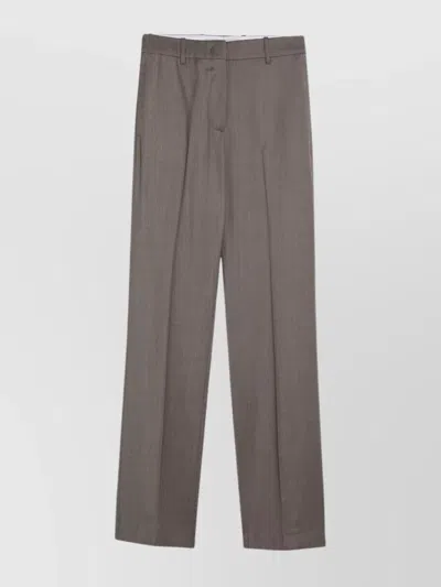 GOLDEN GOOSE WOOL TROUSERS WITH BELT LOOPS AND PLEATS