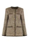 Golden Goose Coffee-colored Wool Tweed Jacket In Brown