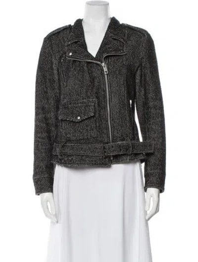 Pre-owned Golden Goose Wool Tweed Pattern Evening Jacket In Black