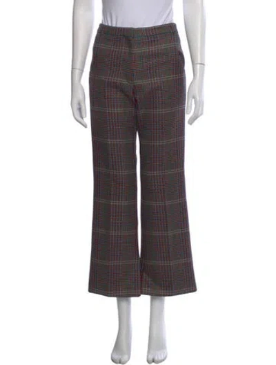 Pre-owned Golden Goose Wool Wide Leg Pants In Red
