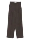 Golden Goose Brown Pinstripe Wool Wide-leg Trousers In Brown