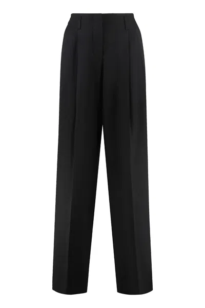 Golden Goose Wool Wide-leg Trousers In Black