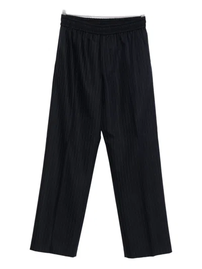 Golden Goose Wool Wide-leg Trousers In Blue