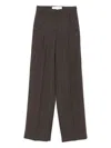 Golden Goose Brown Pinstripe Wool Wide-leg Trousers In Brown
