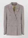 Golden Goose Diva Herringbone Virgin Wool Blazer In Gray