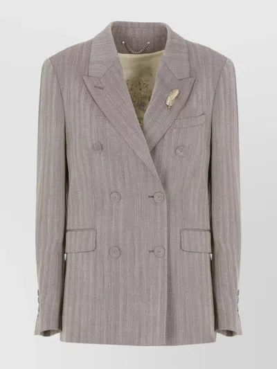 GOLDEN GOOSE WOOL WOMEN'S BLAZER PINSTRIPES