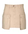 Golden Goose Worker Cotton Asymmetrical Mini Skirt In Nude