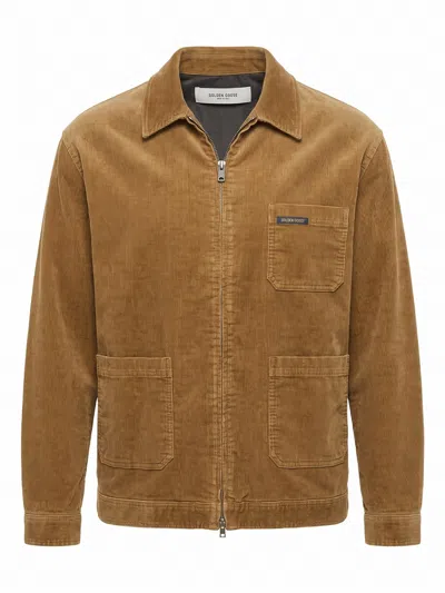 Golden Goose Corduroy Zip-up Jacket In Brown