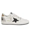 Golden Goose Worn-effect Leather Sneakers With Glitter Accents In White