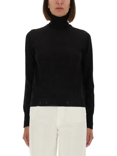Golden Goose Worn Effect Wool Sweater In Black