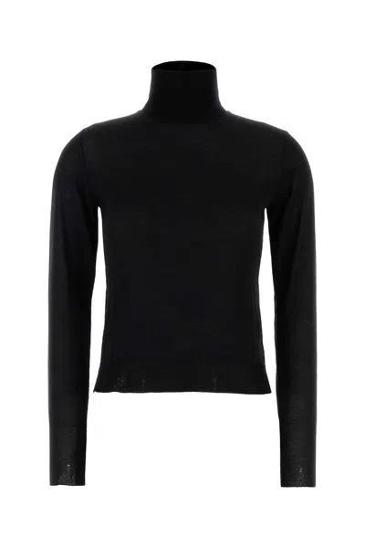 Golden Goose Worn Effect Wool Sweater In Black