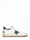 Golden Goose Worn-in White Leather Sneakers With Black Star Detail In White