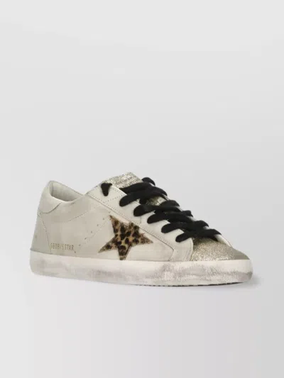 GOLDEN GOOSE WORN SPARKLE LEATHER SNEAKERS