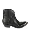 Golden Goose Young Ankle Boots In Leather With Cowboy-style Decoration In Black