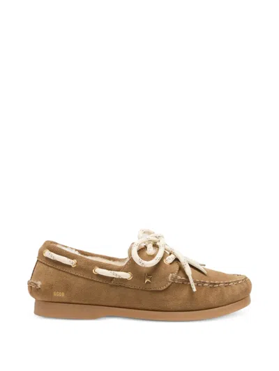 Golden Goose Kids' Young Cruise Suede Mocassins In Brown
