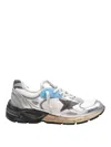 Golden Goose Dad-star Sneakers In Mesh And Laminated Leather Color Grey And Blackrunning