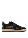 Golden Goose Sneakers Ball-star In Suede E Glitter In Negro