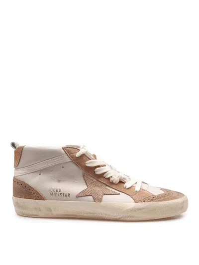 Golden Goose Mid Star Sneakers In Leather In Grey
