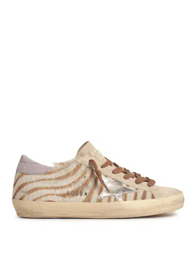 Golden Goose Super-star Woman In Zebra Pony Hair In Multi