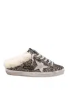 Golden Goose Super-star Sabot-style Sneakers With Glitter And Shearling Lining