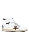 Golden Goose Sky-star Sneakers With Leo Ponyskin Inserts In White