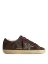 Golden Goose Deluxe Brand Sneakers Super Star Suede Upper Glitter In Brown