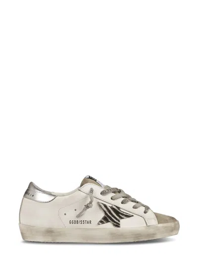 Golden Goose Zebra-printed Suede Toe Sneakers With Laminated Heel In Neutral