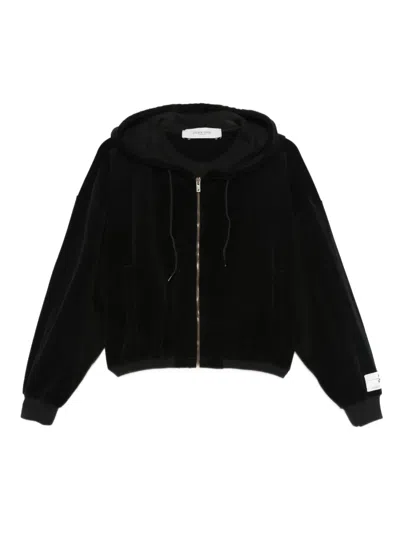 Golden Goose Women Cotton Cropped Hoodie In Black