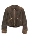Golden Goose Tailored Blazer With Belted Hem And Pockets In Brown
