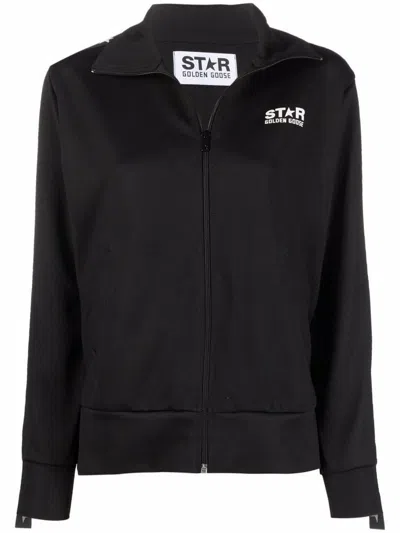 Golden Goose Zip-up Star Logo Sweatshirt In Multicolor