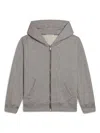 Golden Goose Journey/ Boys Zipped Sweatshirt Hoodie/ Melange Cotton Stolen From Golden Print In Grau