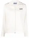 Golden Goose Zipped Sweatshirt With Grosgrain Strip And Stars Clothing In White
