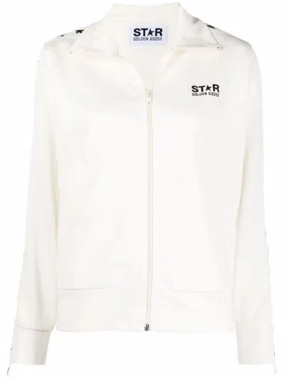 Golden Goose Zipped Sweatshirt With Grosgrain Strip And Stars Clothing